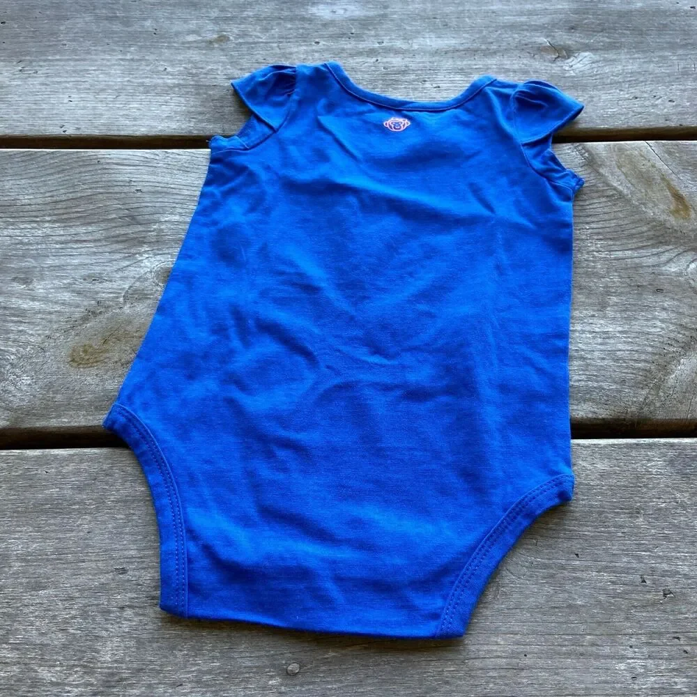 Okie Dokie Girls Bodysuit Size 9 Months‎ Blue Need A Little Sparkle NEW